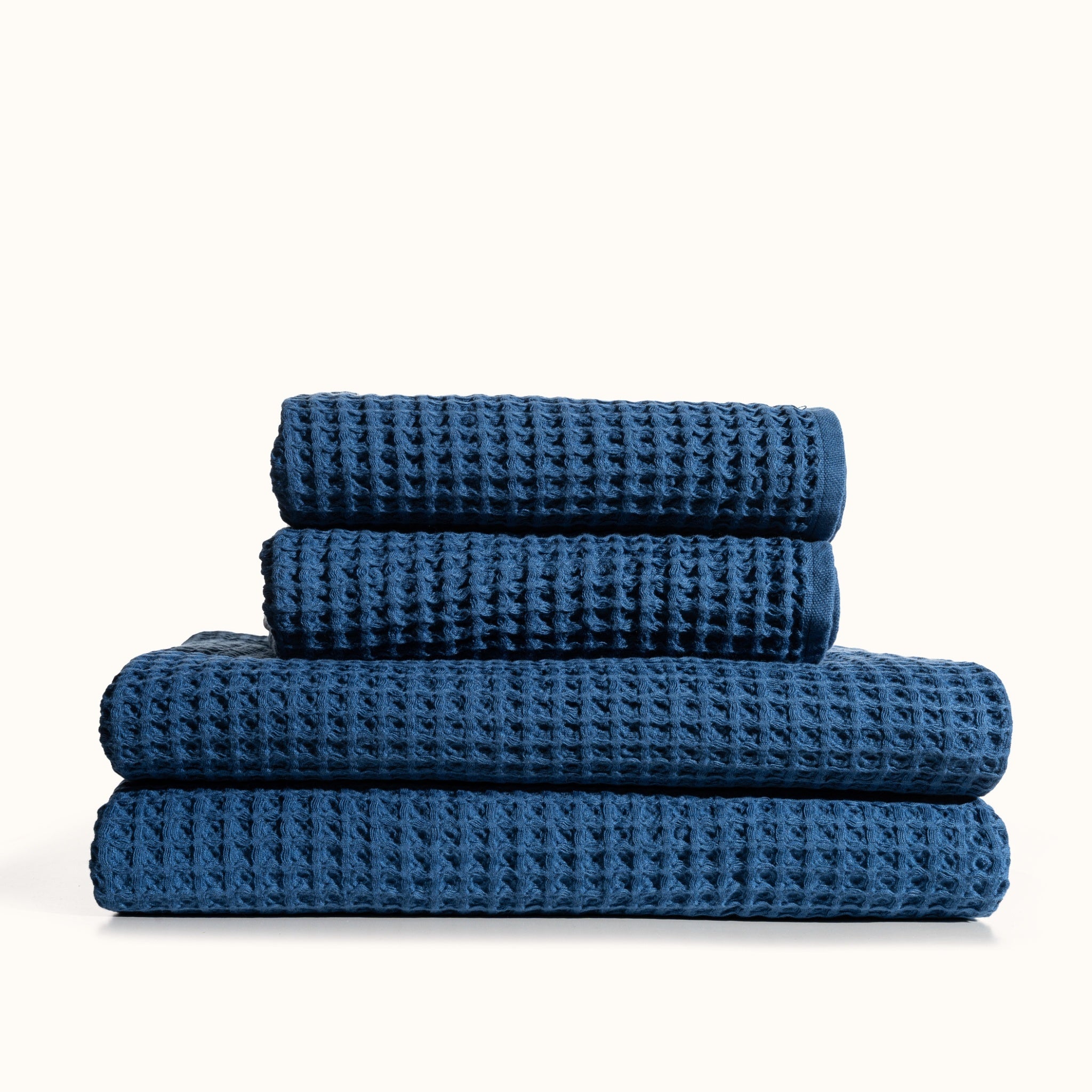 2 + 2 Waffle Towel Bundle - Marine Blue