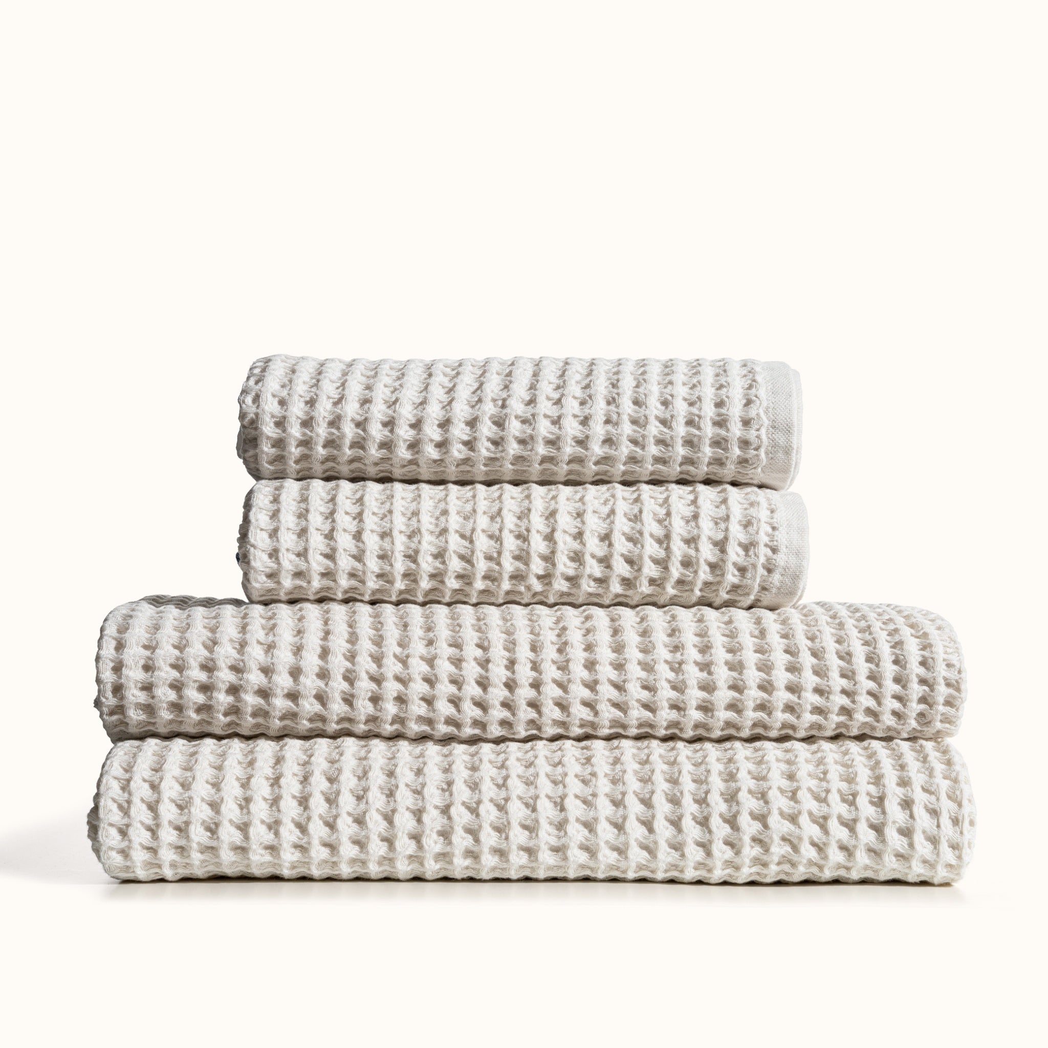 2 + 2 Waffle Towel Bundle - Cream