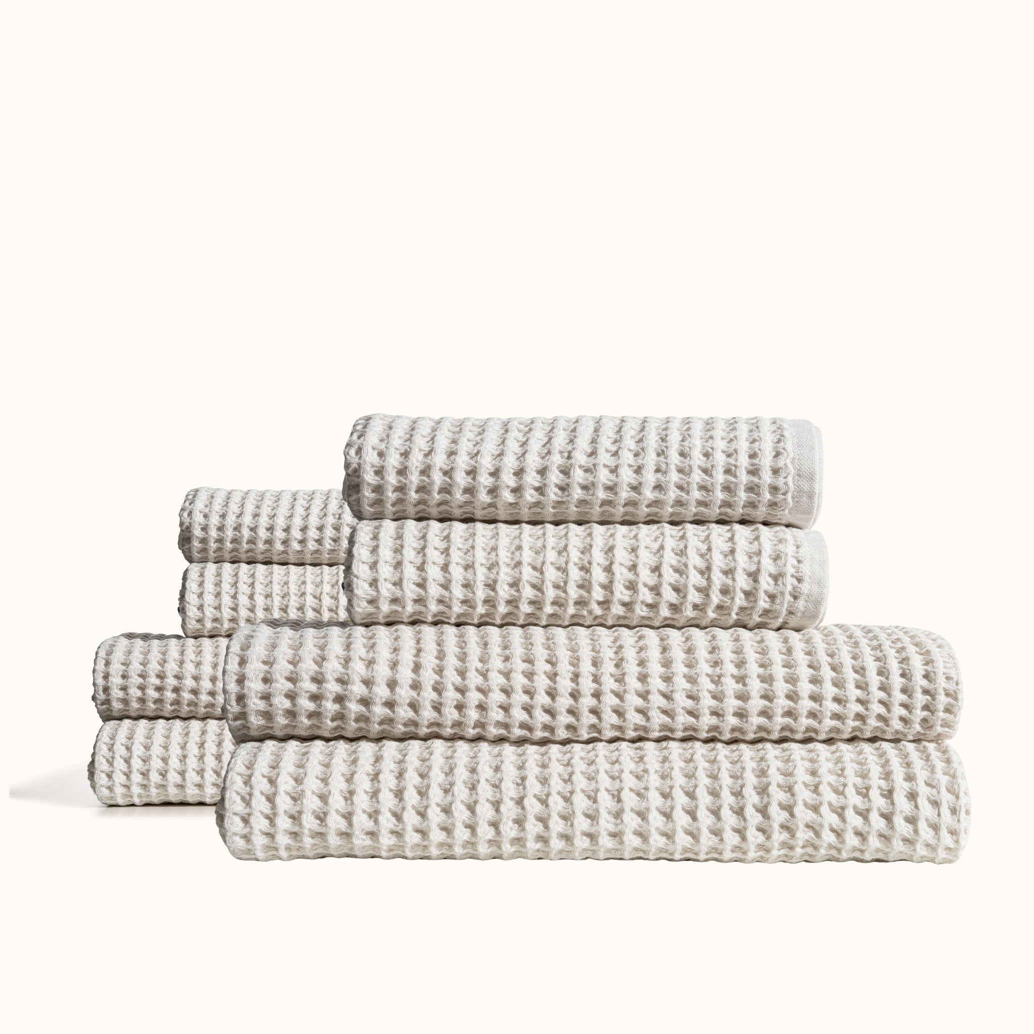 4 + 4 Waffle Towel Bundle - Cream