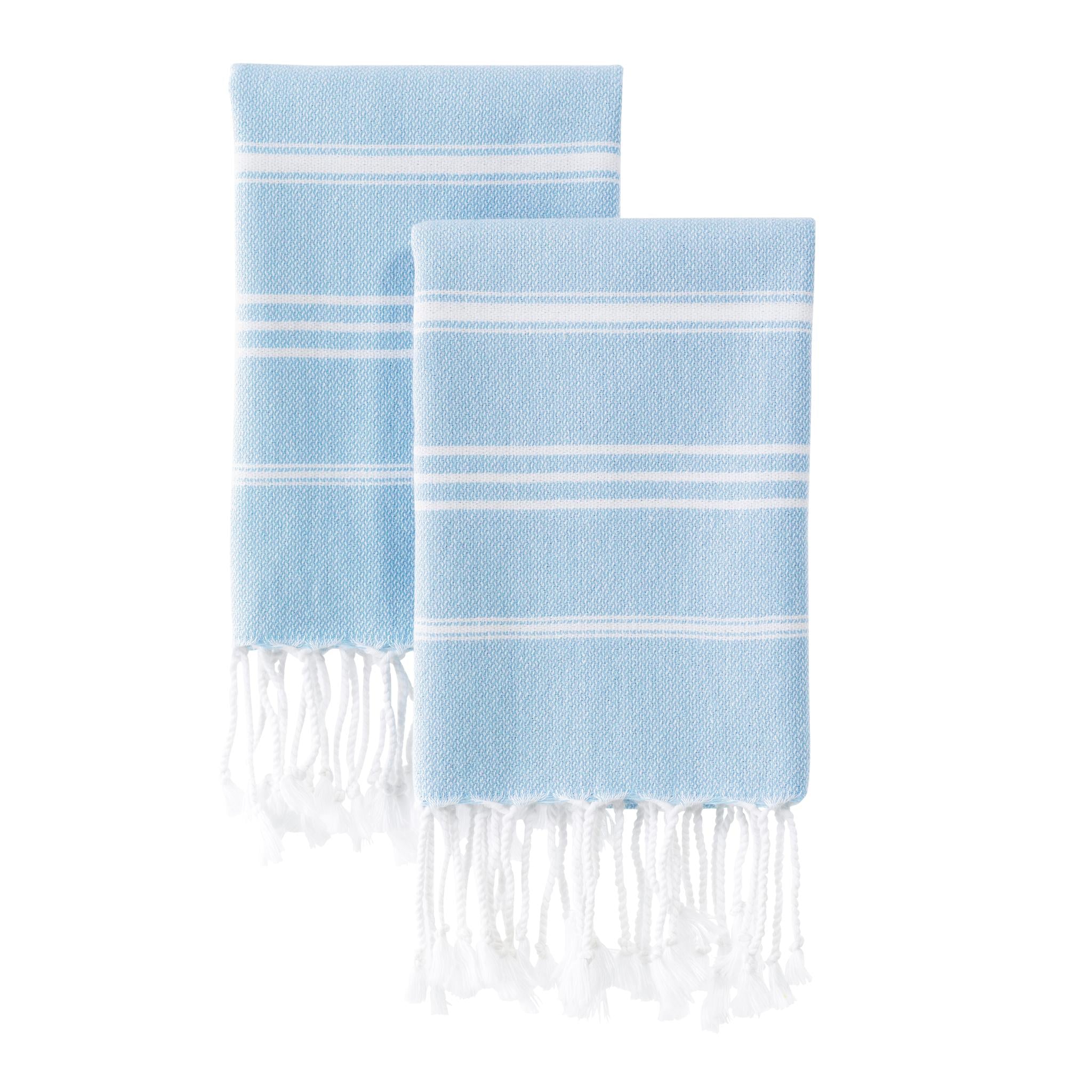 Turkish Hand Towels - Light Blue