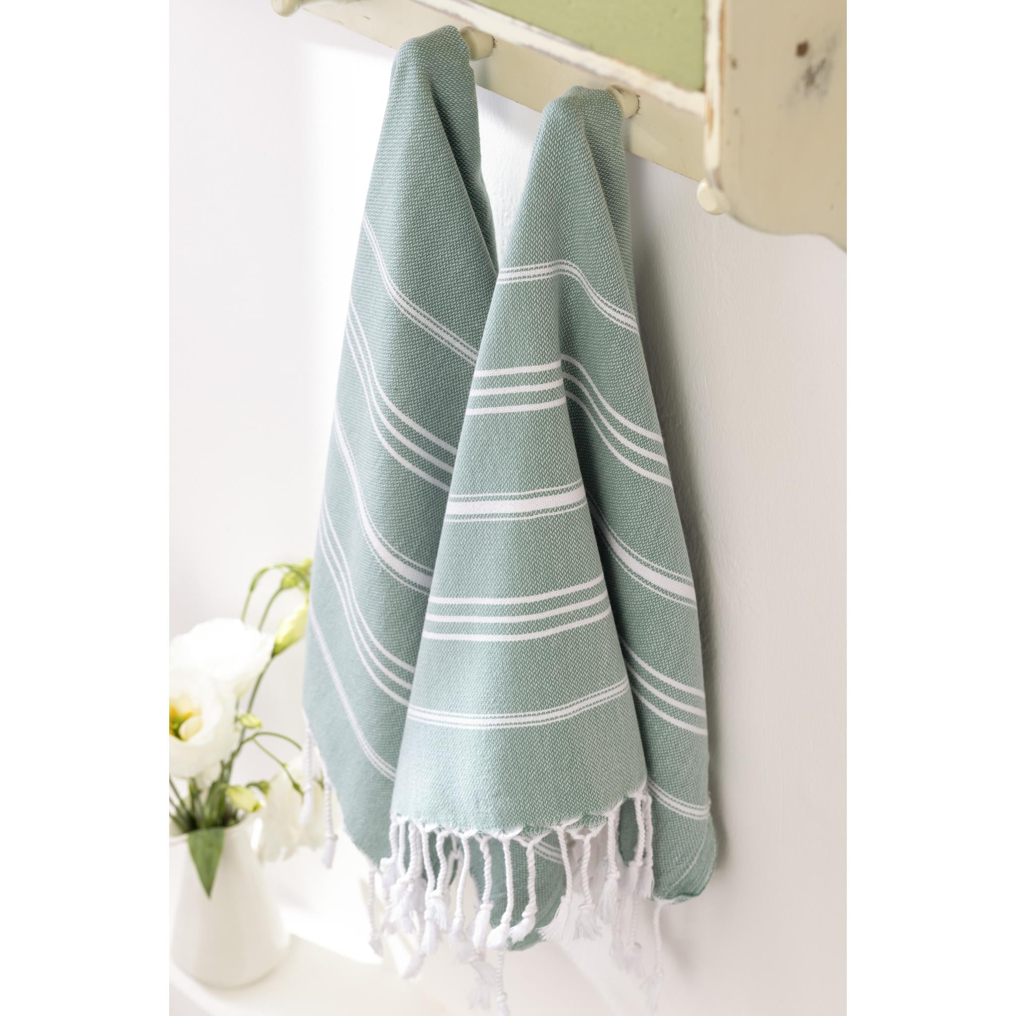 WETCAT Turkish Hand Towels with Hanging Loop (20 x 30) - Set of 2